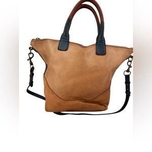 Liebeskind Berlin Tote Satchel Leather Tote Shoulder Bag Tan Green